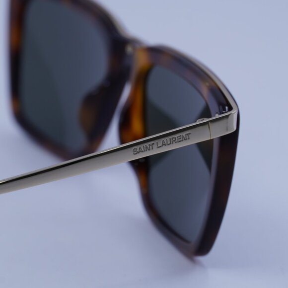 Saint Laurent SL 765 004 Sunglasses Havana/Gold Square Frame, Grey Lenses - Picture 9 of 10